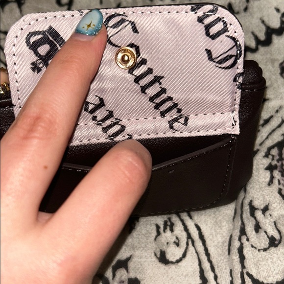 Juicy Couture Faux Leather Black key keychain Women's coin purse Bag wallet - Picture 4 of 5